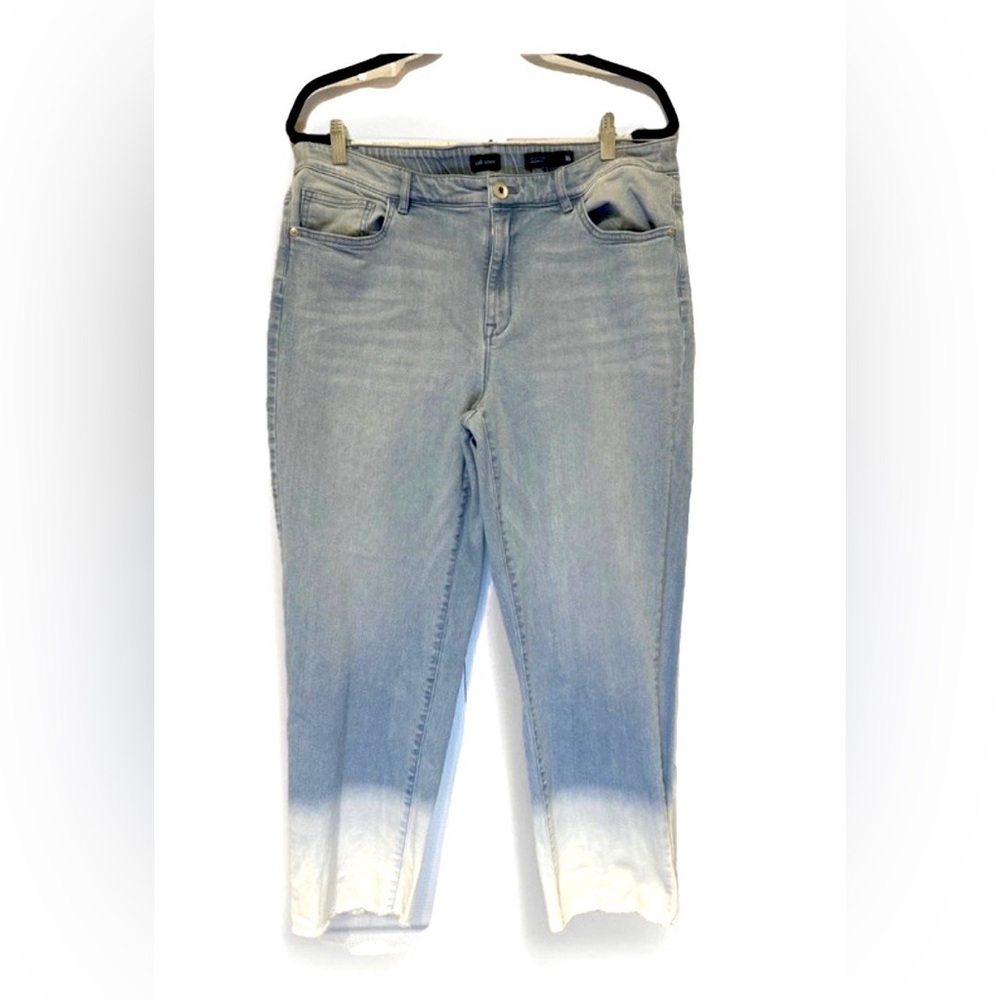 J. Jill Denim Light Wash Ombré Ankle Jeans - Women's Size 16 - Raw Hem